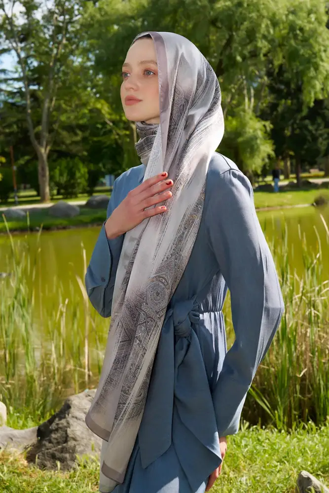 Crystal Hola Desen Şal - Vizon - 5