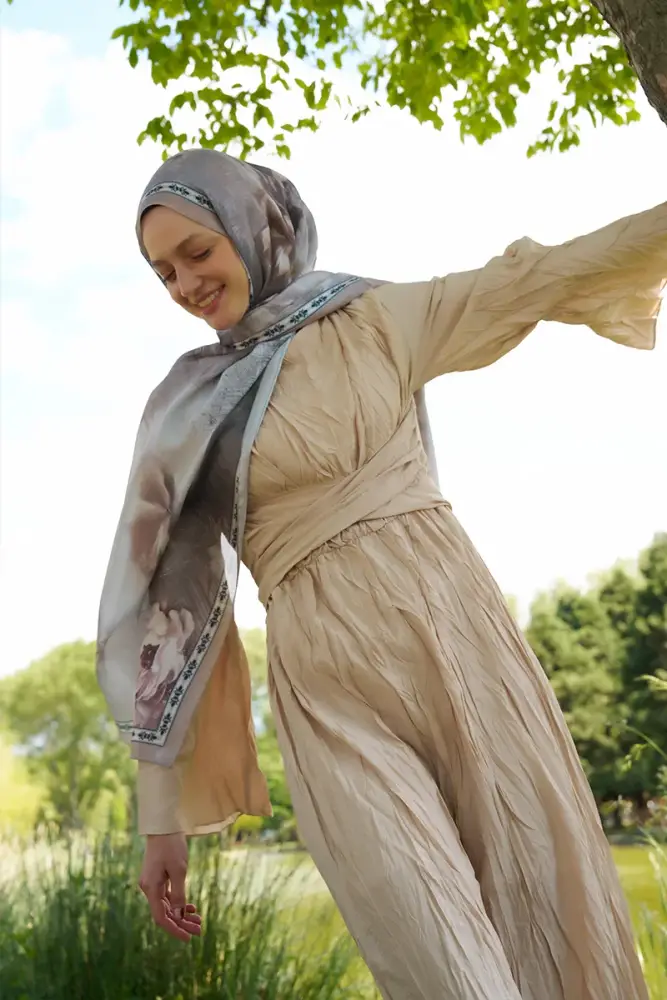 Crystal Perla Desen Şal - Bej - 2