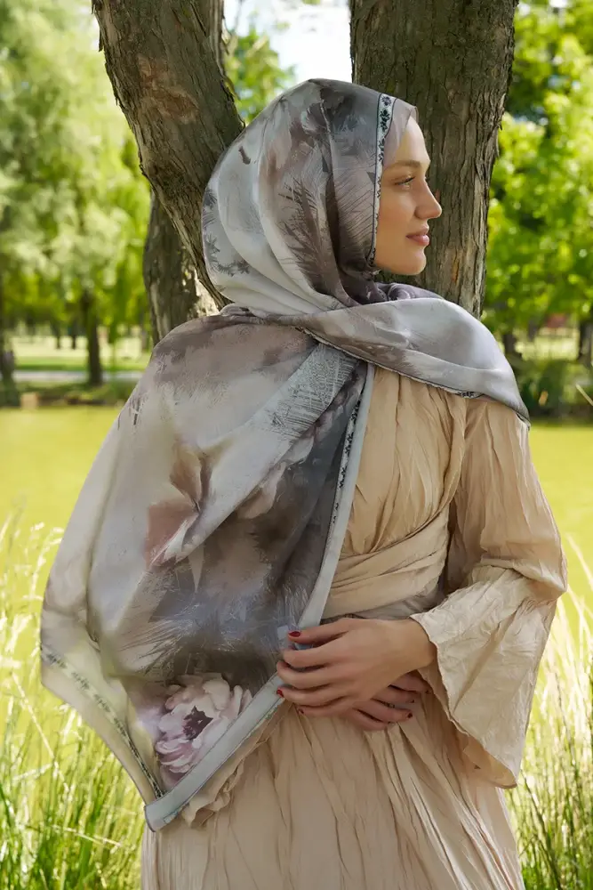 Crystal Perla Desen Şal - Bej - 4