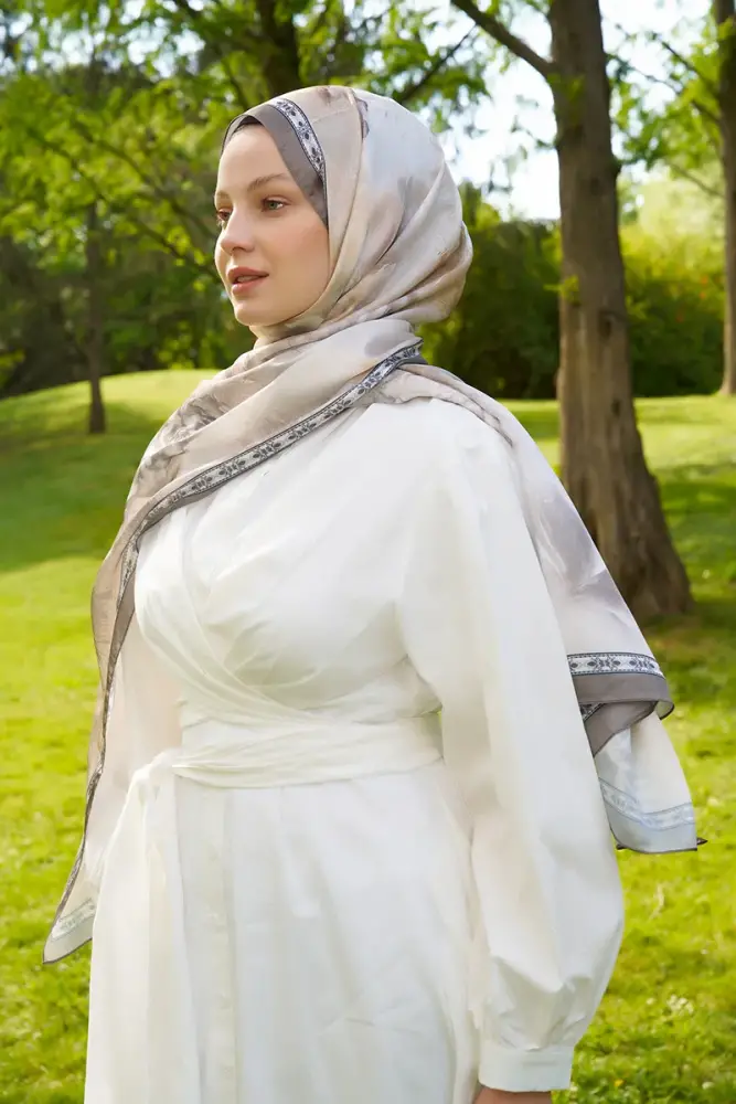 Crystal Perla Desen Şal - Haki - 3