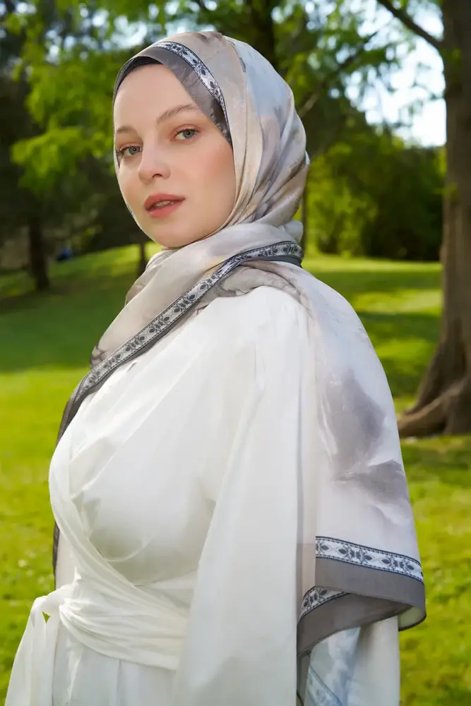 Crystal Perla Desen Şal - Haki - 4