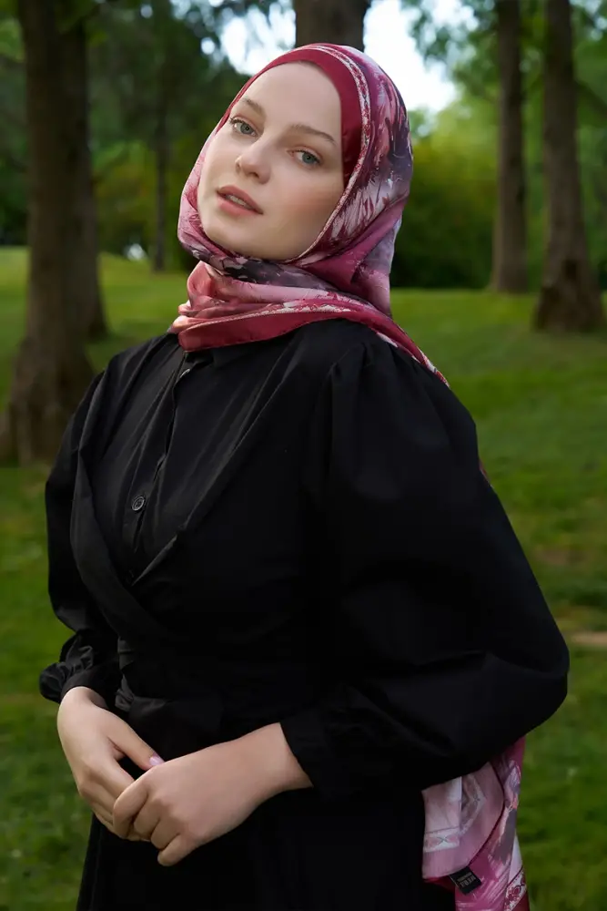 Crystal Perla Desen Şal - Kırmızı - 1