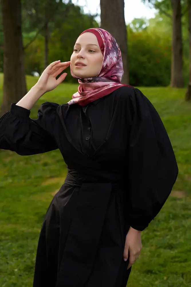 Crystal Perla Desen Şal - Kırmızı - 3