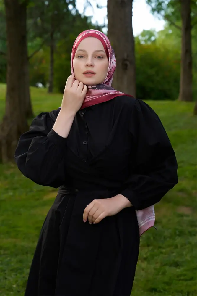 Crystal Perla Desen Şal - Kırmızı - 4