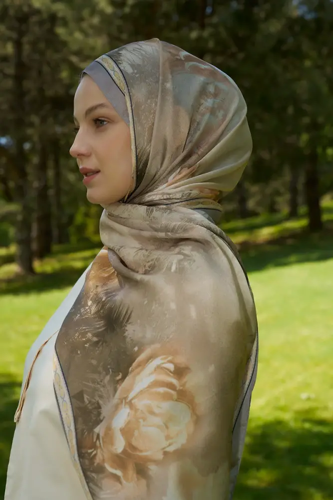 Crystal Perla Desen Şal - Yağ Yeşili - 1