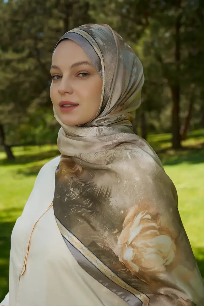 Crystal Perla Desen Şal - Yağ Yeşili - 2