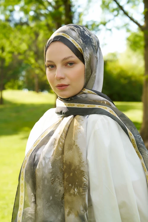 Crystal Perla Desen Şal - Yeşil 