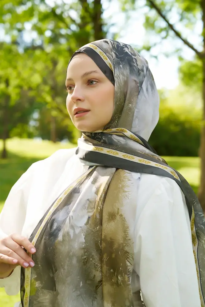 Crystal Perla Desen Şal - Yeşil - 2