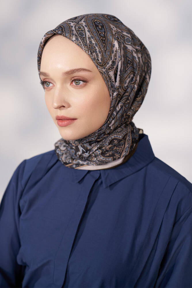 Daisy Linda Desen Eşarp - Haki - 2