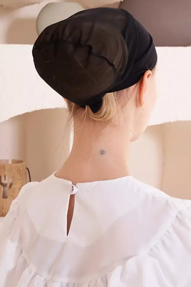 Dikişsiz Fileli Düz Bone - Siyah - 3