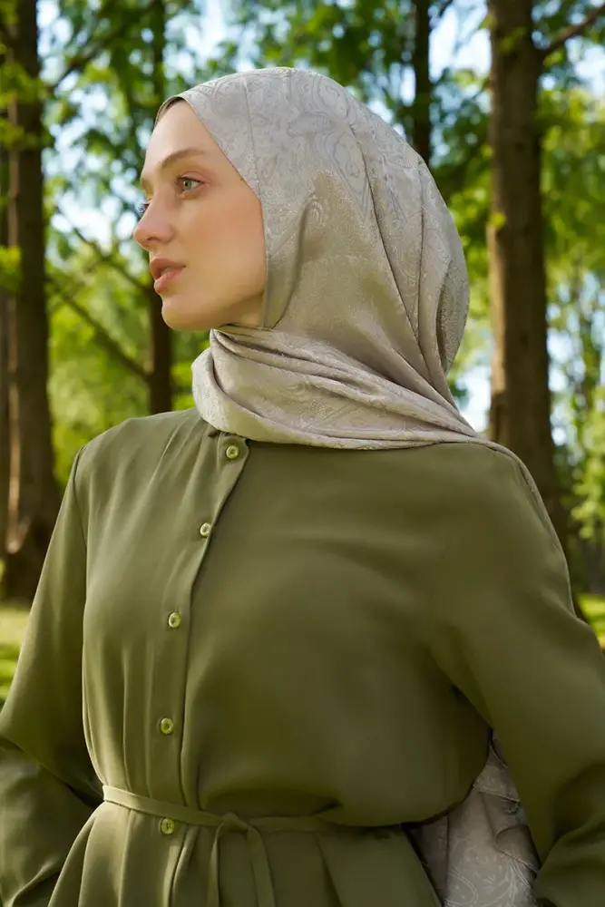 Elegance Lace Desen Jakar Şal - Bej - 1