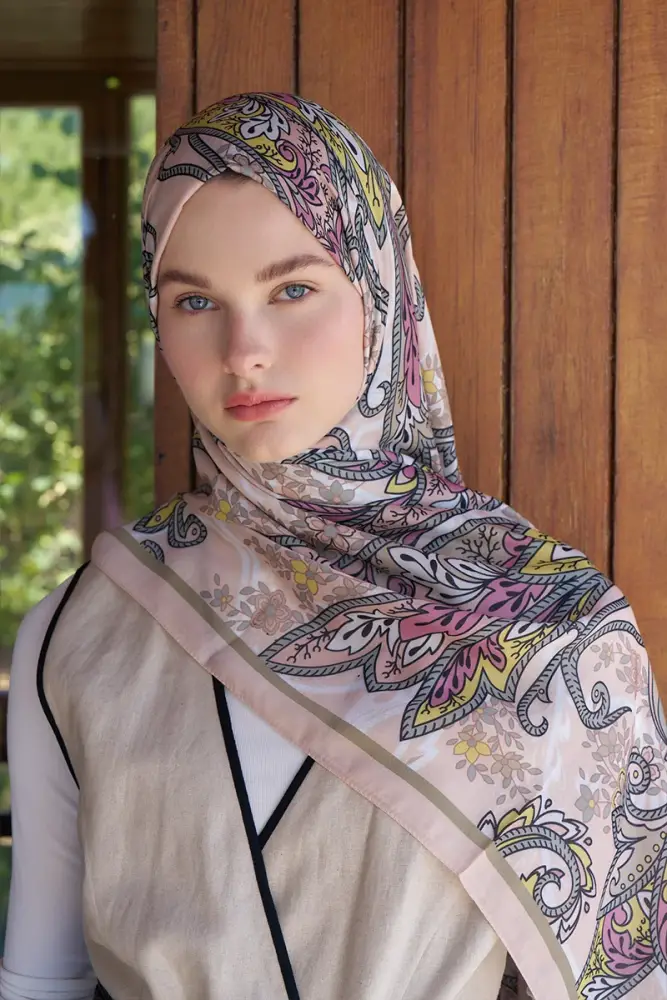 Endless Alive Desen Şal - Bej - 1