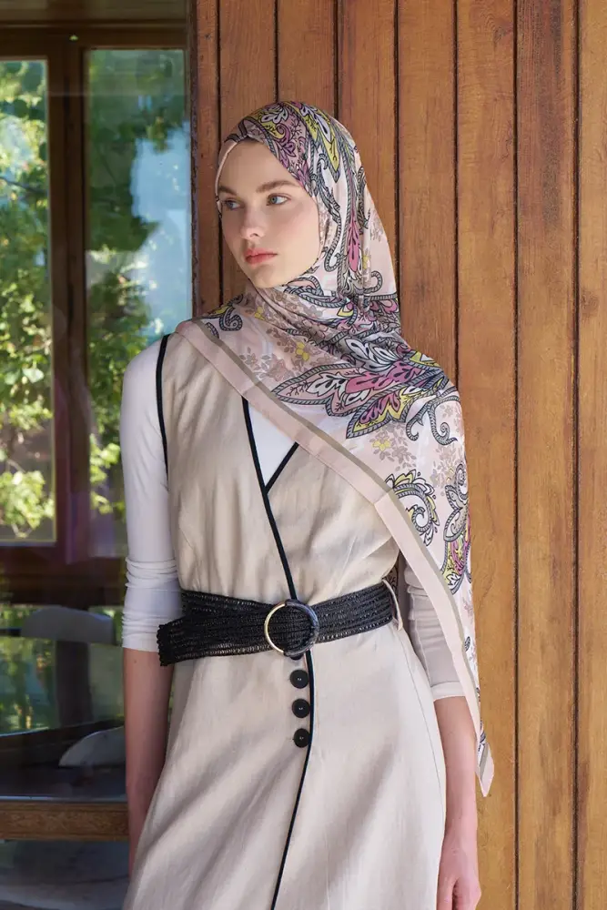 Endless Alive Desen Şal - Bej - 4