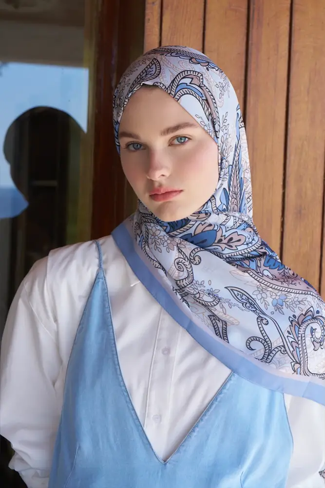 Endless Alive Desen Şal - İndigo - 2