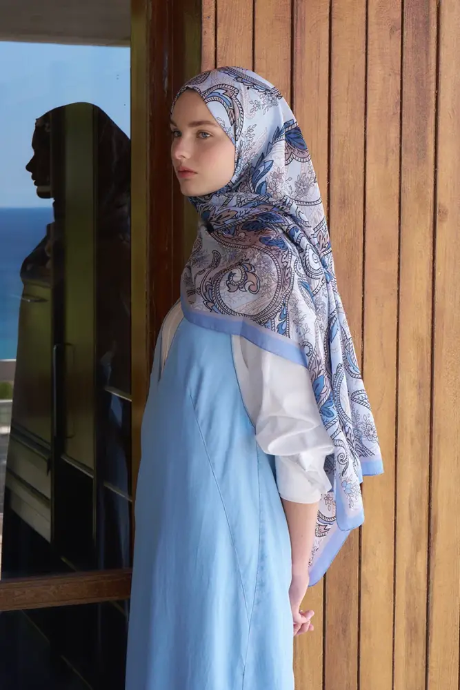 Endless Alive Desen Şal - İndigo - 4