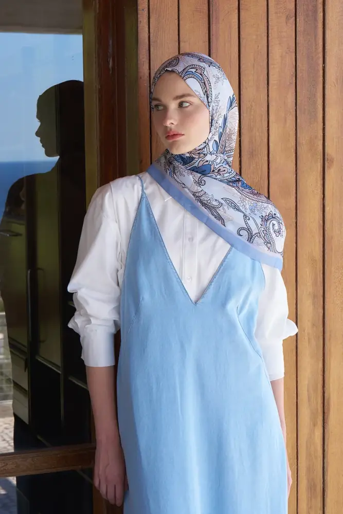 Endless Alive Desen Şal - İndigo - 3