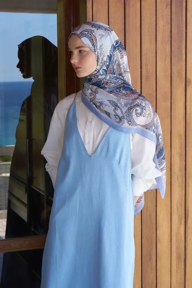 Endless Alive Desen Şal - İndigo - 5