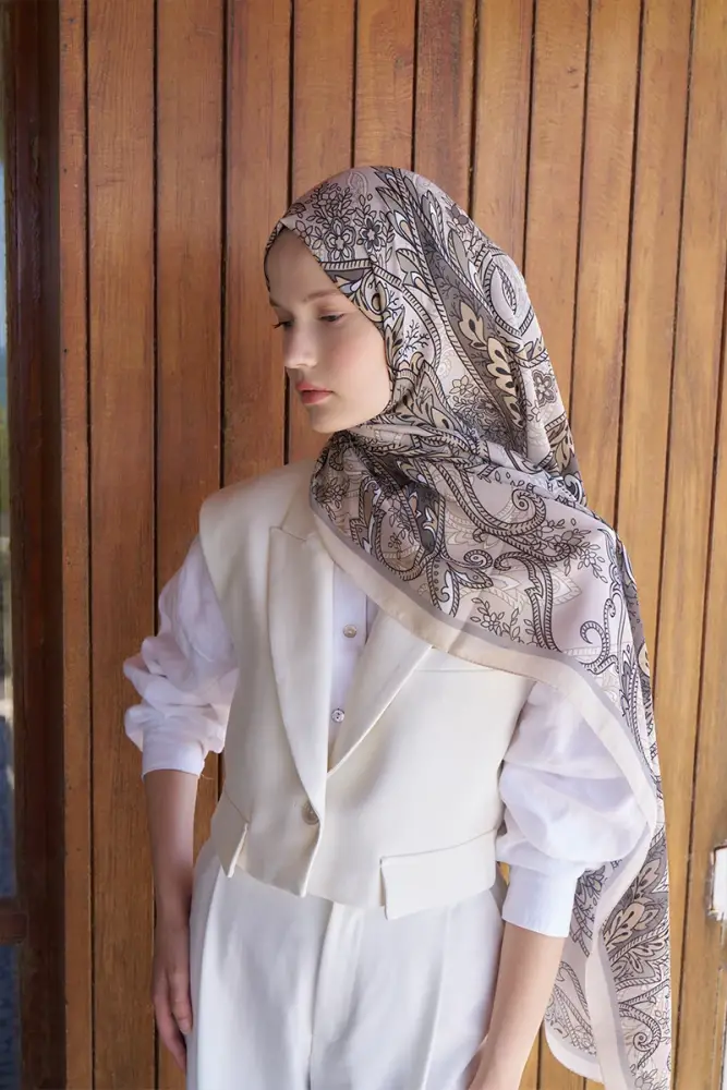 Endless Alive Desen Şal - Tereyağı Sarısı - 2