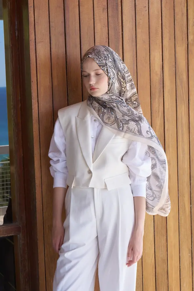 Endless Alive Desen Şal - Tereyağı Sarısı - 4