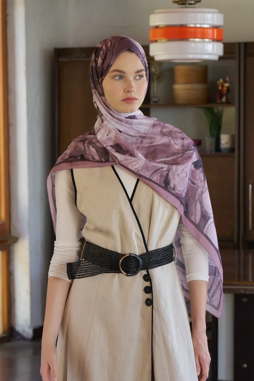 Endless Bloom Desen Şal - Gül Kurusu 