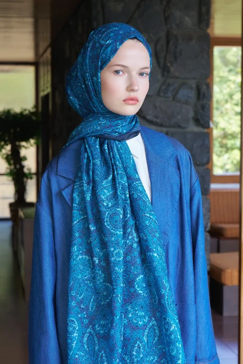 Endless Lena Desen Şal - Gece Mavisi 