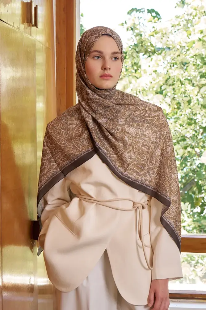 Endless Lena Desen Şal - Hardal - 4