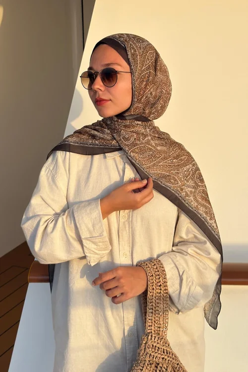 Endless Lena Desen Şal - Hardal 