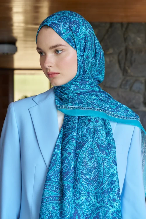 Endless Lena Desen Şal - Petrol 