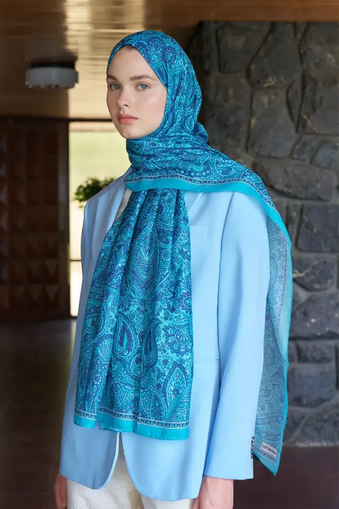 Endless Lena Desen Şal - Petrol - 3