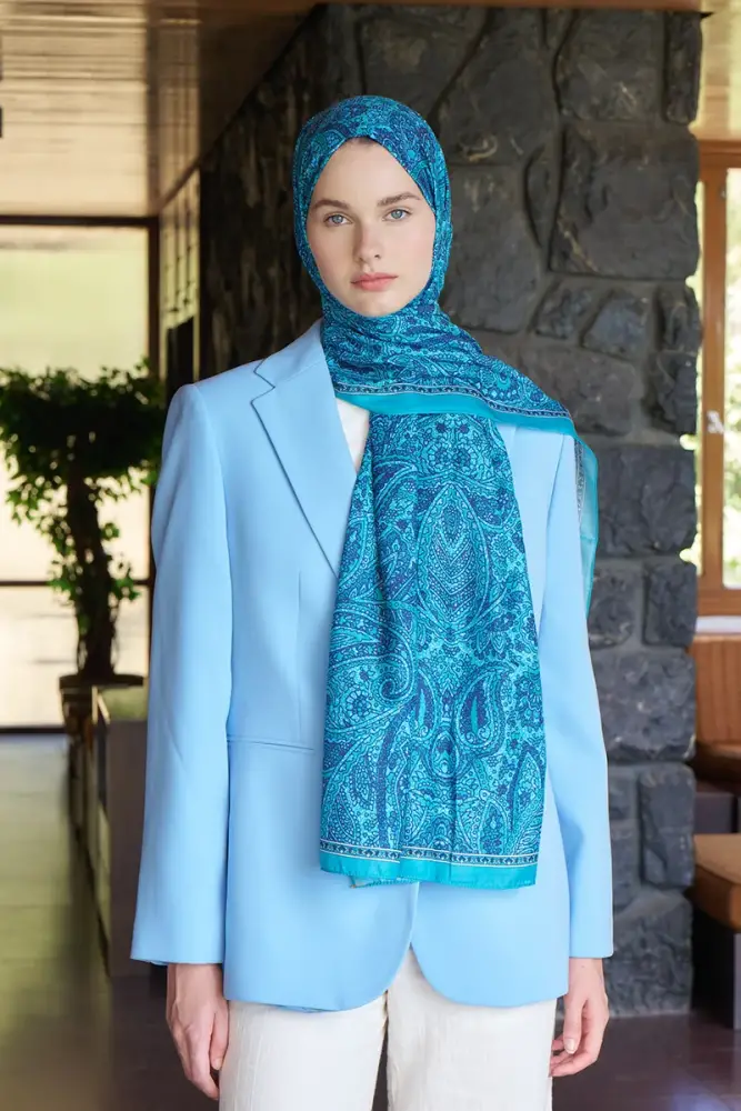 Endless Lena Desen Şal - Petrol - 4