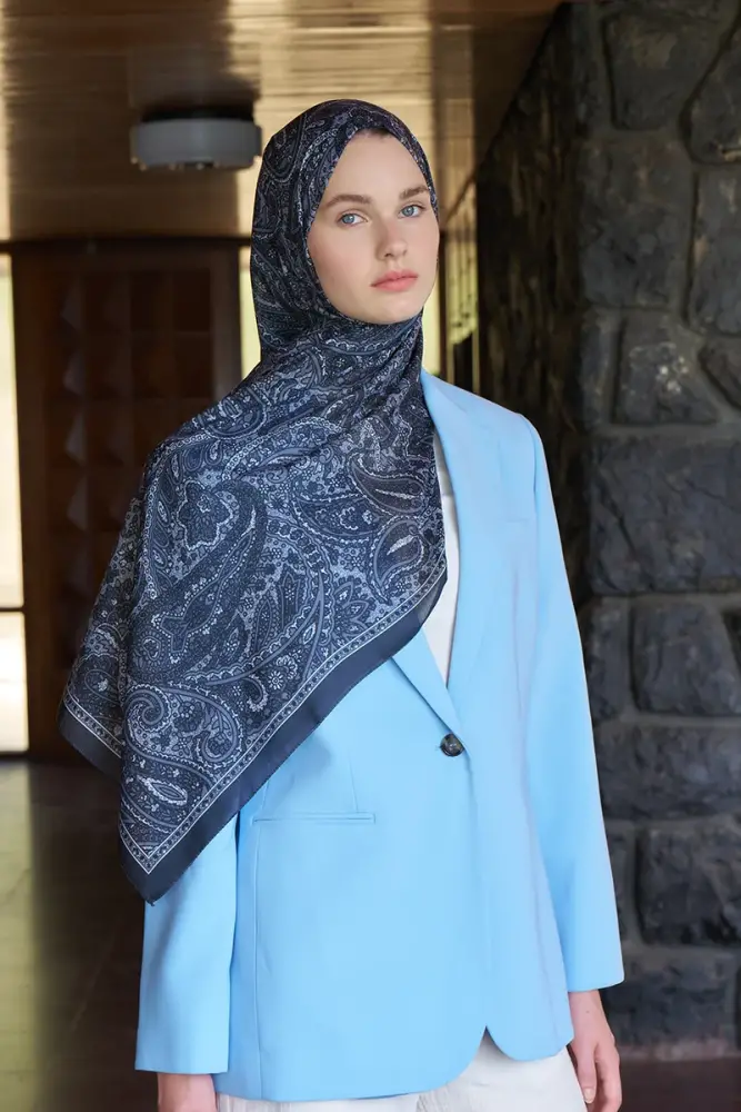 Endless Lena Desen Şal - Siyah - 1