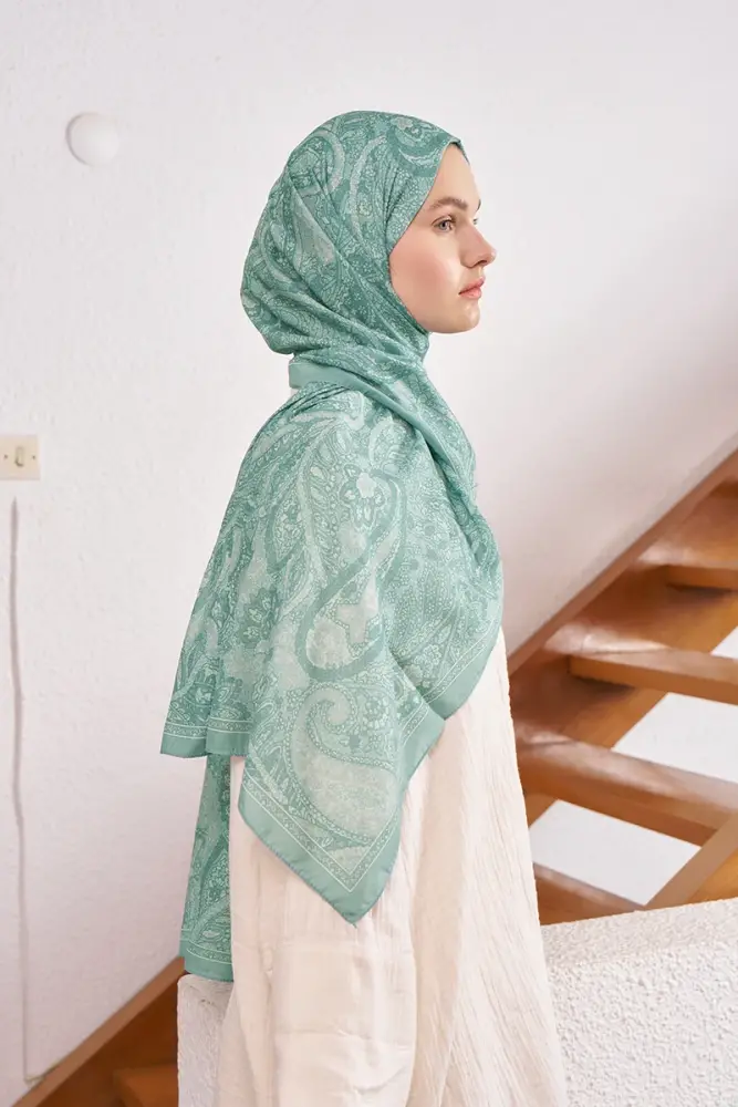 Endless Lena Desen Şal - Su Yeşili - 2