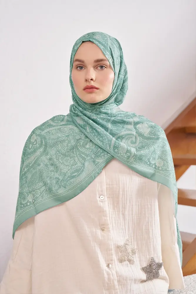 Endless Lena Desen Şal - Su Yeşili - 3