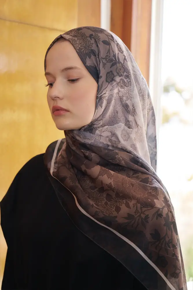 Endless Sunlit Desen Şal - Kahverengi - 3