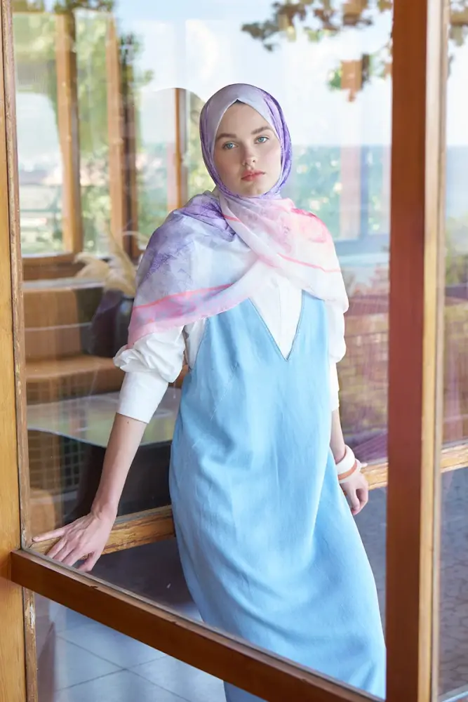 Endless Sunlit Desen Şal - Pembe - 1