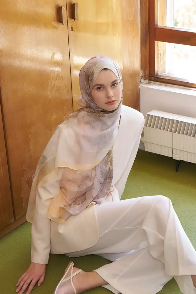 Endless Sunlit Desen Şal - Sarı - 2