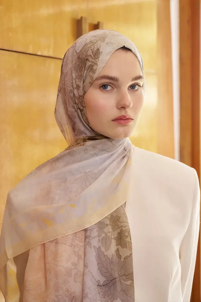 Endless Sunlit Desen Şal - Sarı - 3