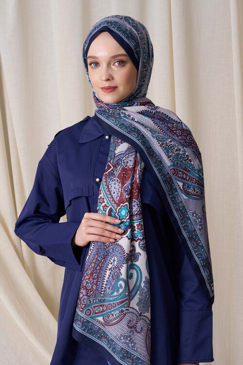 Historical Dionessa Desen Şal - Mavi 