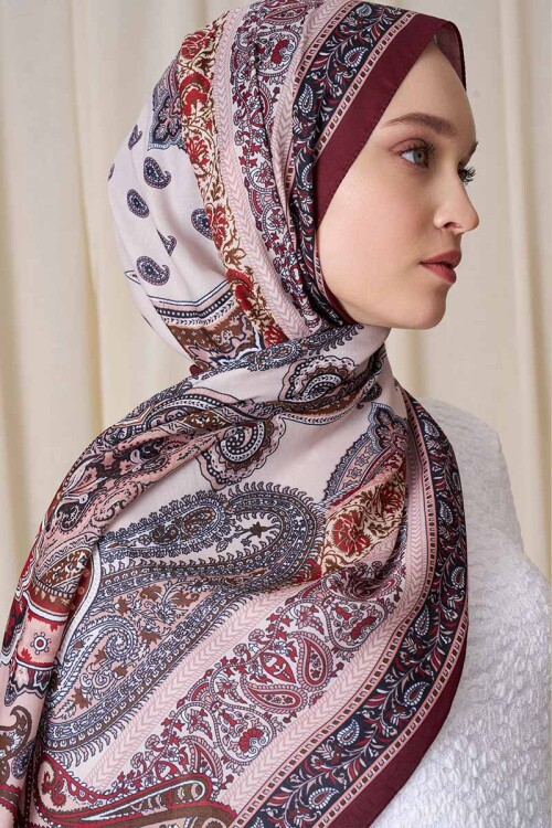 Historical Dionessa Desen Şal - Mürdüm 