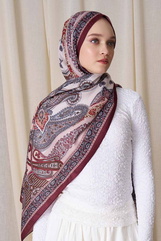 Historical Dionessa Desen Şal - Mürdüm - 3