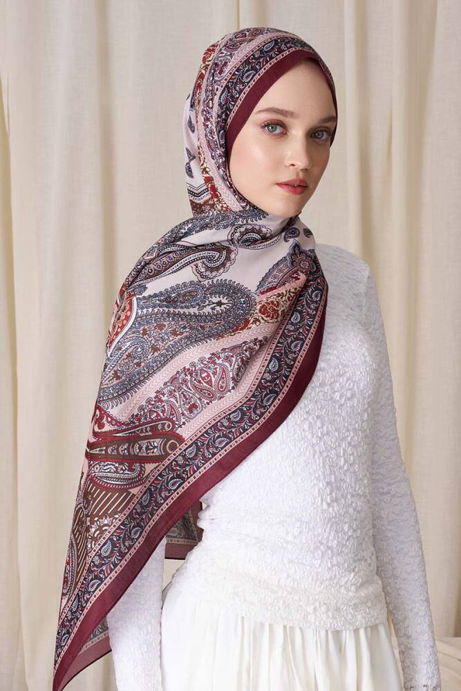 Historical Dionessa Desen Şal - Mürdüm - 4