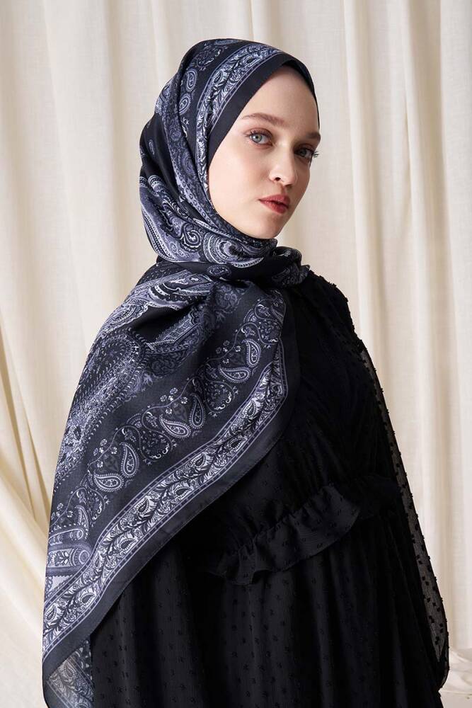 Historical Dionessa Desen Şal - Siyah - 2