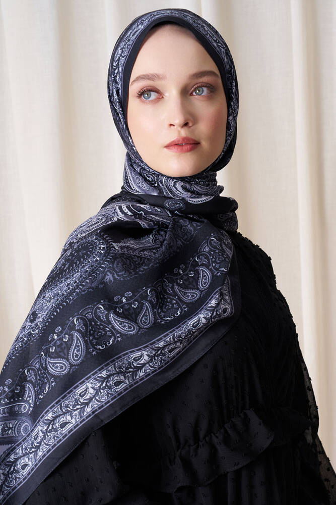 Historical Dionessa Desen Şal - Siyah - 3
