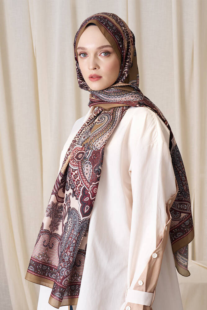 Historical Dionessa Desen Şal - Yağ Yeşili - 2