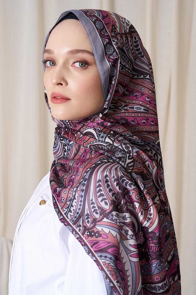 Historical Florentis Desen Şal - Gri - MADAME POLO