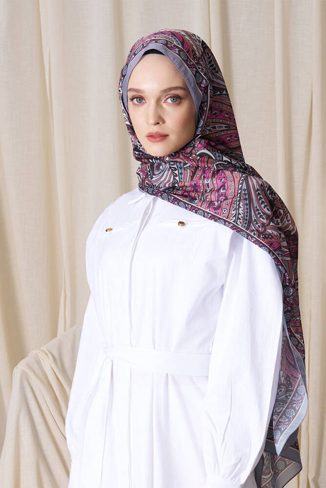 Historical Florentis Desen Şal - Gri - 4