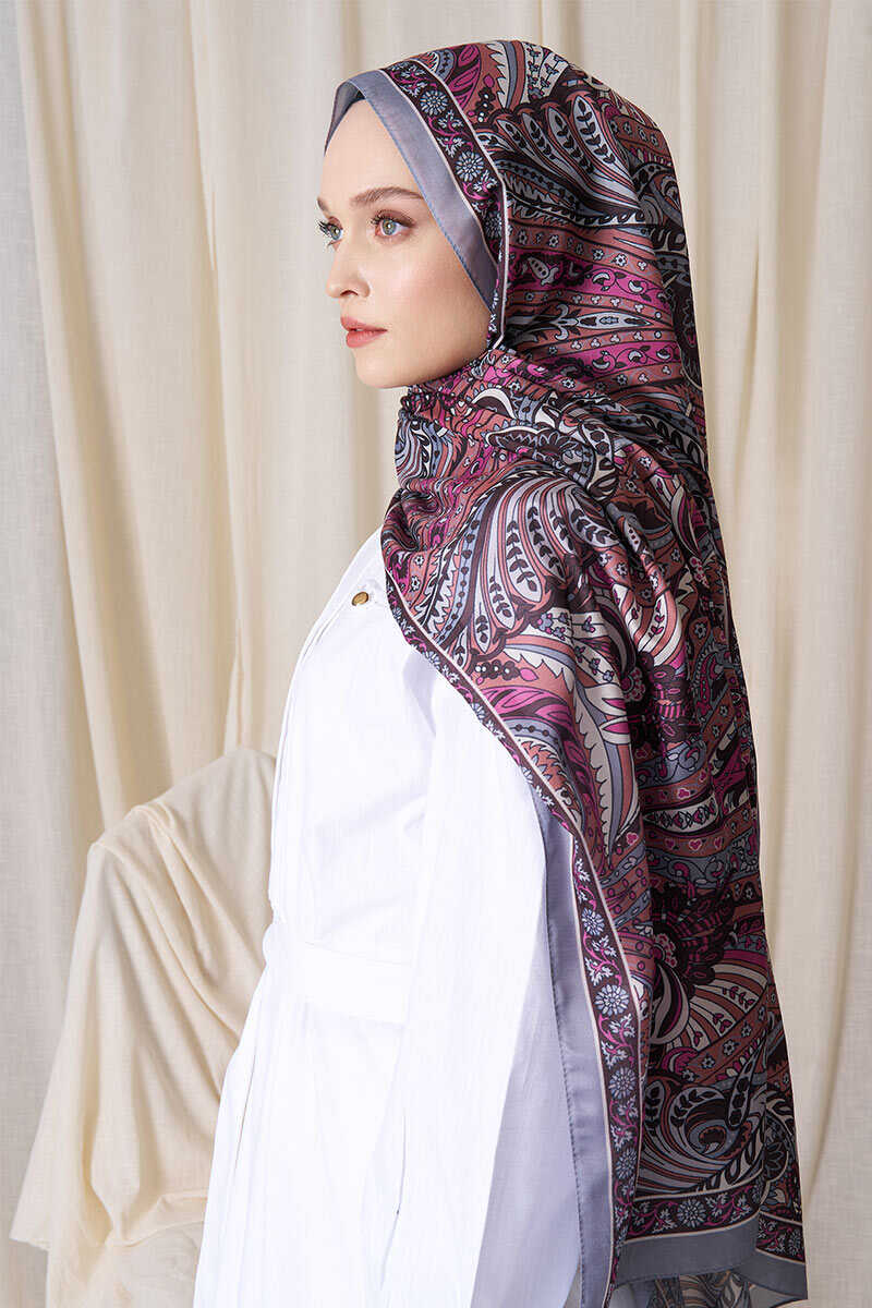 Historical Florentis Desen Şal - Gri - MADAME POLO