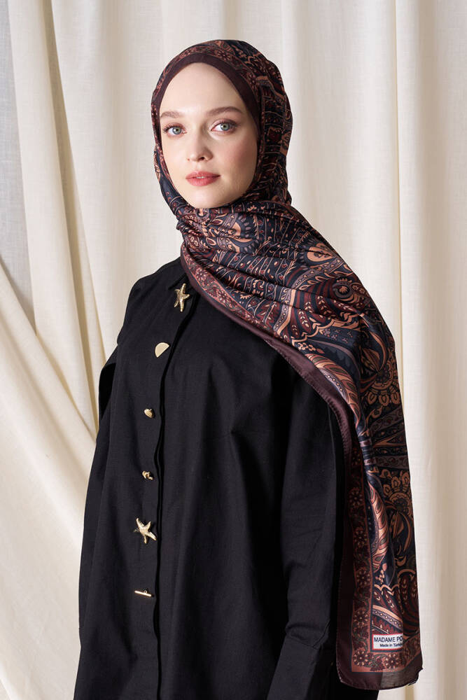 Historical Florentis Desen Şal - Kahverengi - 3