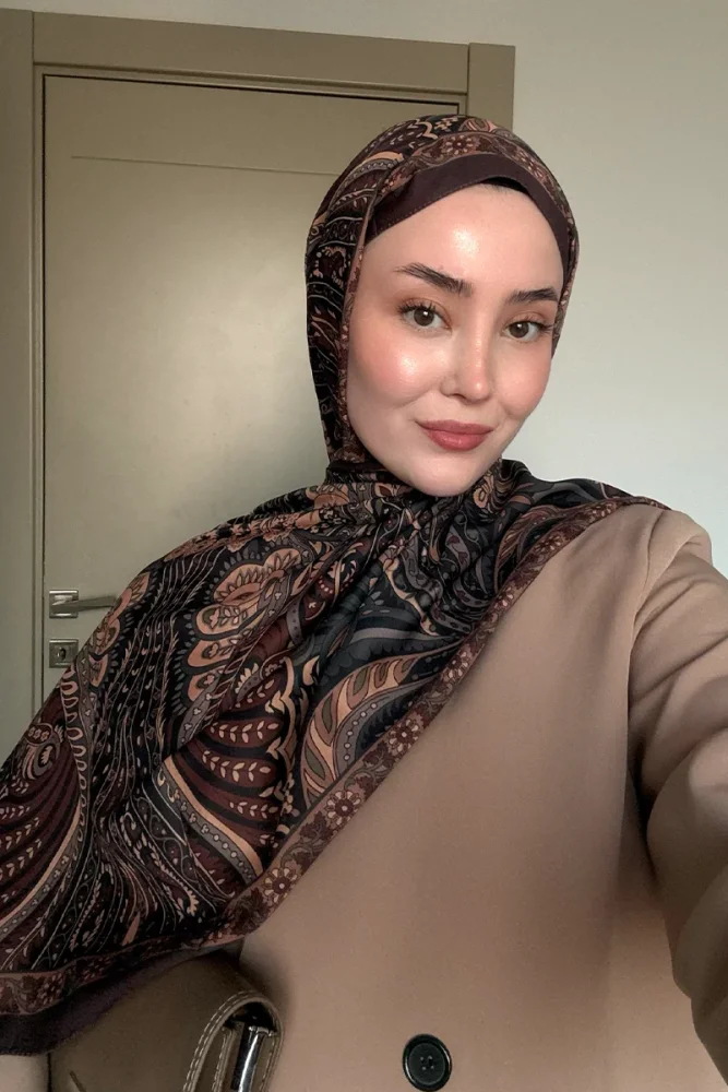 Historical Florentis Desen Şal - Kahverengi - 2