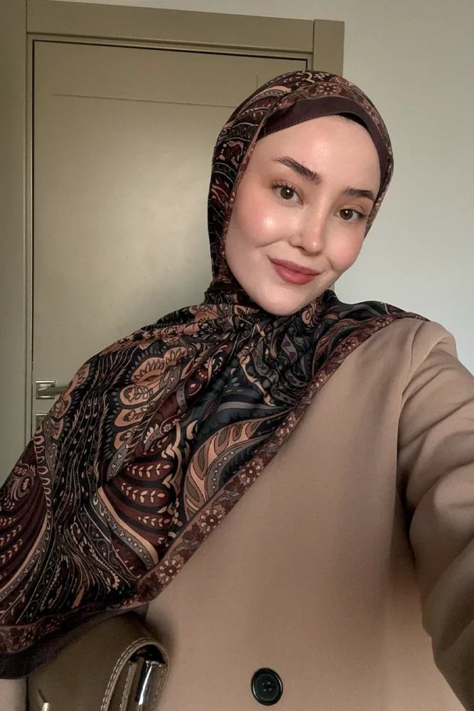 Historical Florentis Desen Şal - Kahverengi - 1